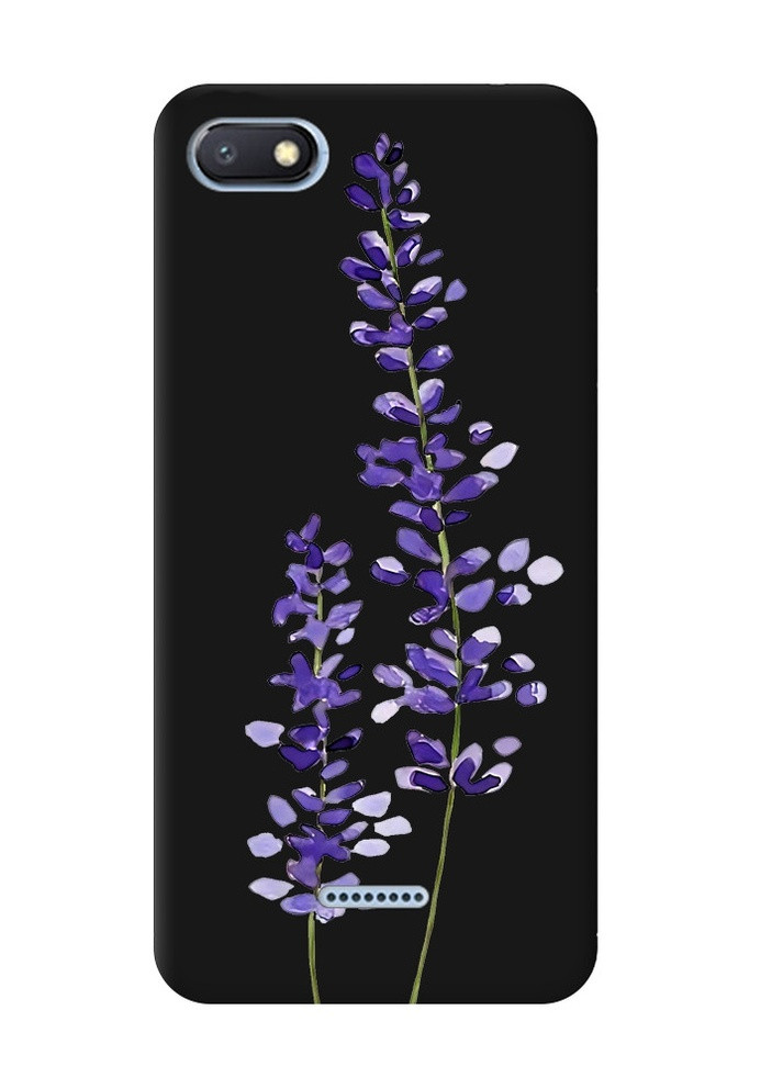 Матовий чорний чохол на Xiaomi Redmi 6A :: Фіолетові квіти (принт 279) Creative (258491715)