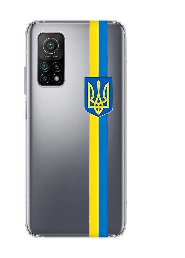 Прозрачный чехол на Xiaomi Mi 10T/Mi 10T Pro :: Лента Украина (патриотический принт 253) Creative (258491965)