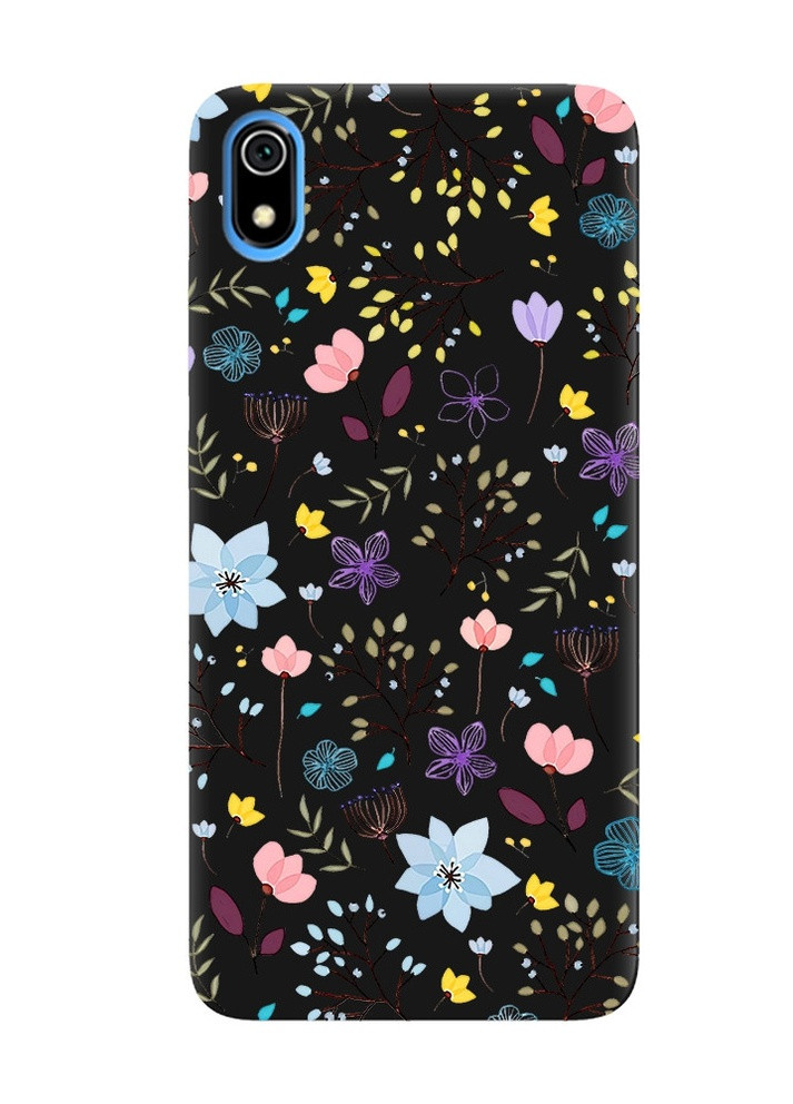Матовый черный чехол на Xiaomi Redmi 7A :: Цветочный фон (принт 267) Creative (258490923)