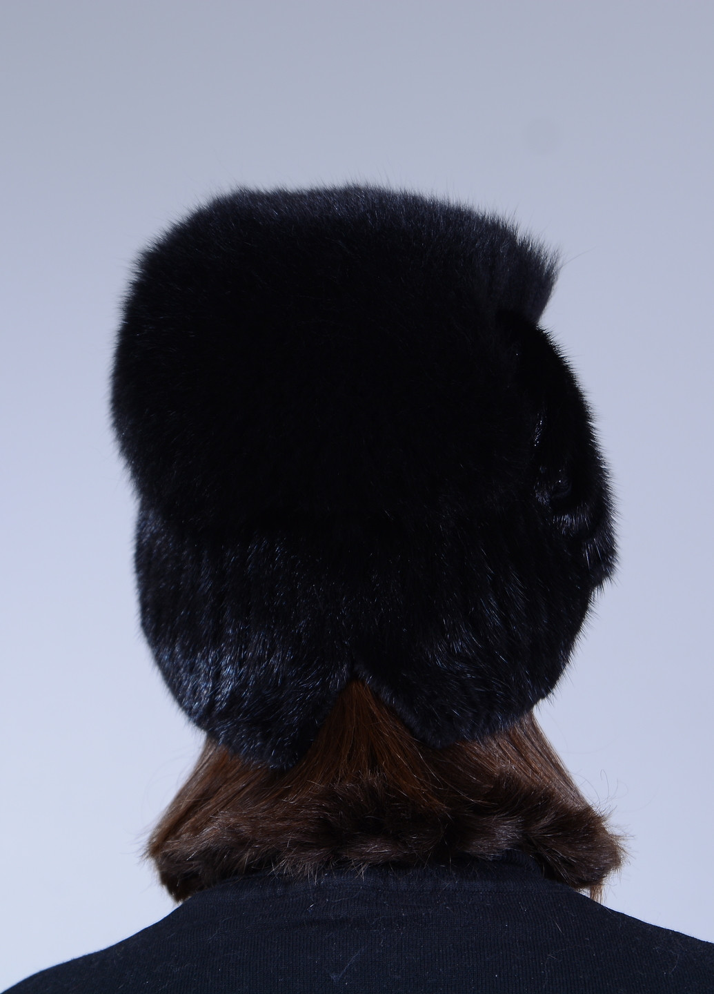 Женская вязаная шапка из меха норки с помпоном из меха песца Меховой Стиль спираль (258482440)