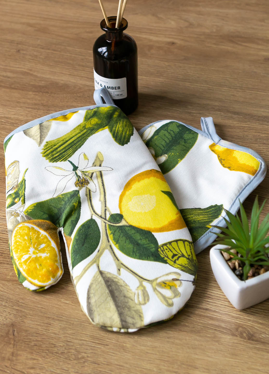 Набор рукавичка и прихватка водоотталкивающие "Лимон" Homedec - (258474422)