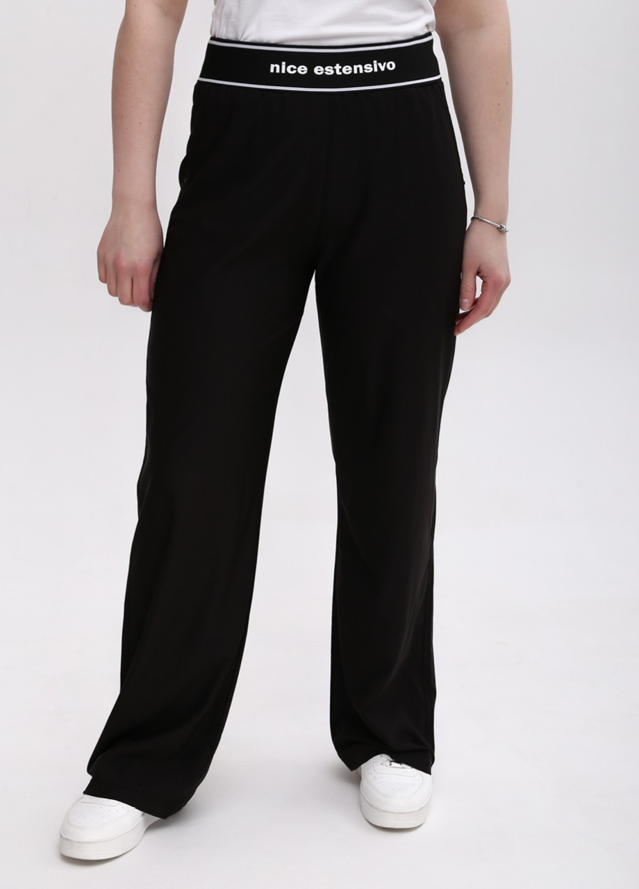 Брюки женские черные широкие тонкие большой размер Estensivo Палаццо (258492554)