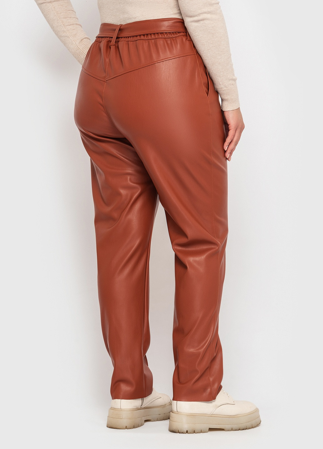 Терракотовые кэжуал демисезонные брюки Luzana