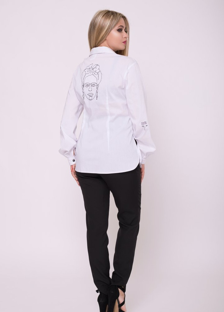 Белая кэжуал рубашка однотонная Luzana