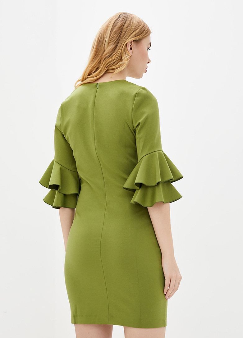 Зеленое кэжуал платье Luzana однотонное