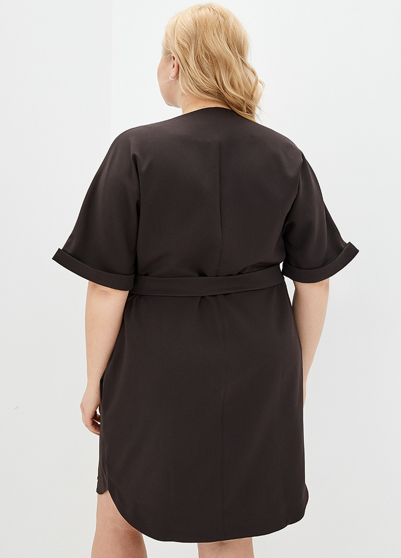 Темно-коричневое кэжуал платье Luzana однотонное