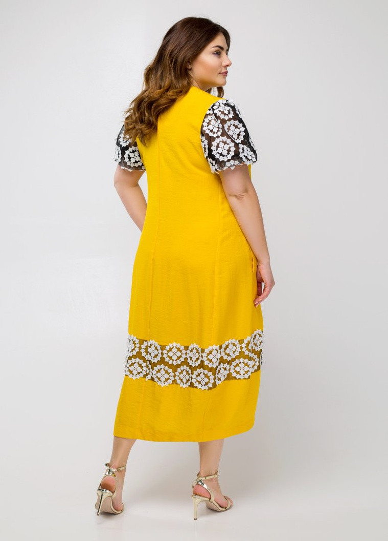 Желтое кэжуал платье Luzana однотонное