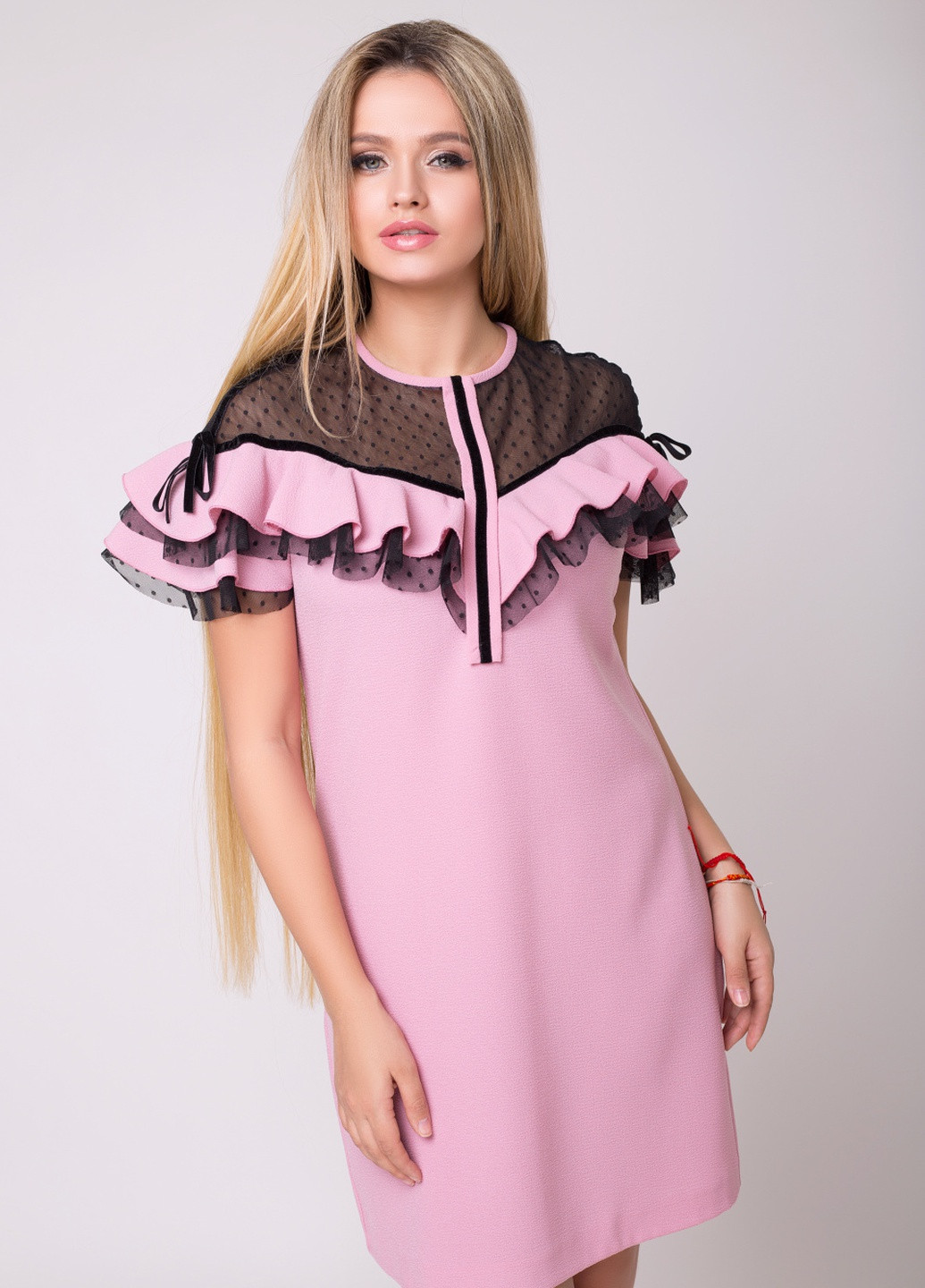 Рожева кежуал сукня Luzana однотонна