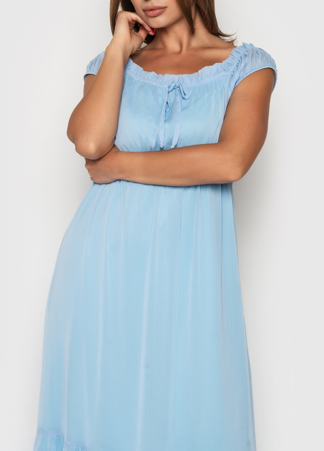 Блакитна кежуал сукня Luzana однотонна