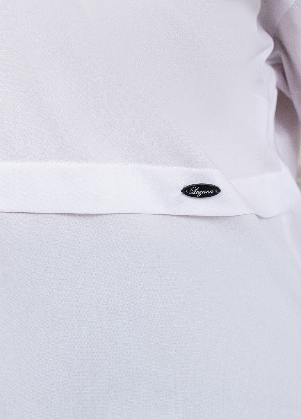 Белая кэжуал рубашка однотонная Luzana
