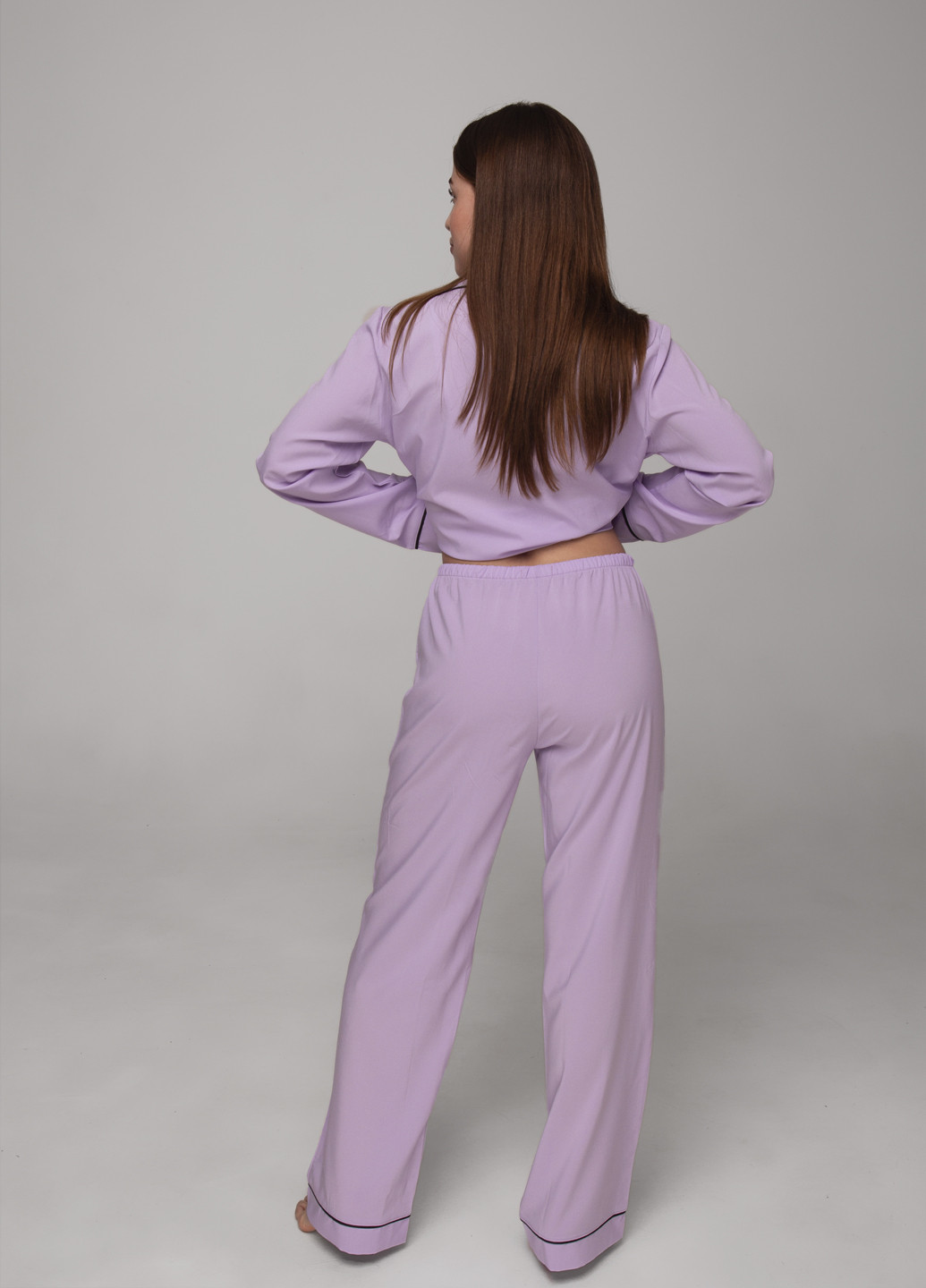 Фиолетовая всесезон пижама (рубашка + штаны) рубашка + брюки GorLin