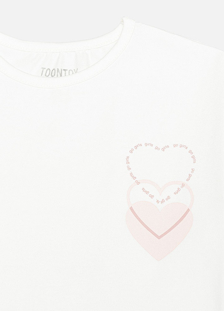Молочная летняя футболка для девочки Toontoy