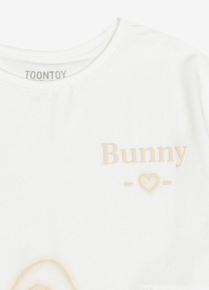 Молочная летняя футболка для девочки Toontoy
