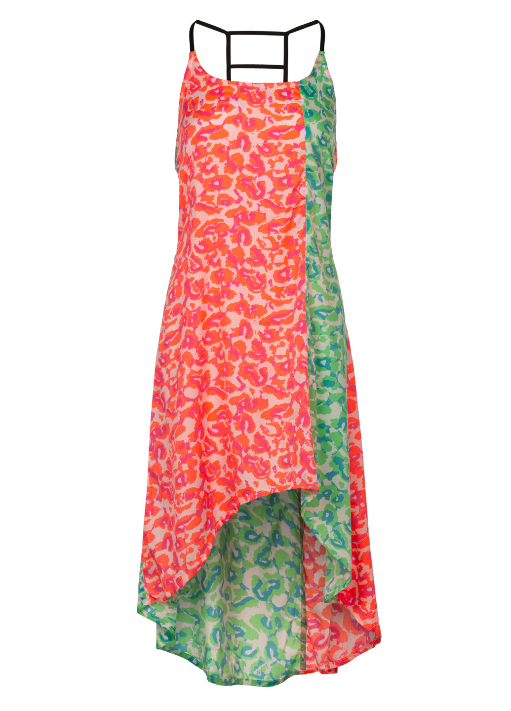 Комбінована кежуал жіноча пляжна сукня туніка кльош, з відкритою спиною, а-силует, з відкритими плечима River Island з абстрактним візерунком