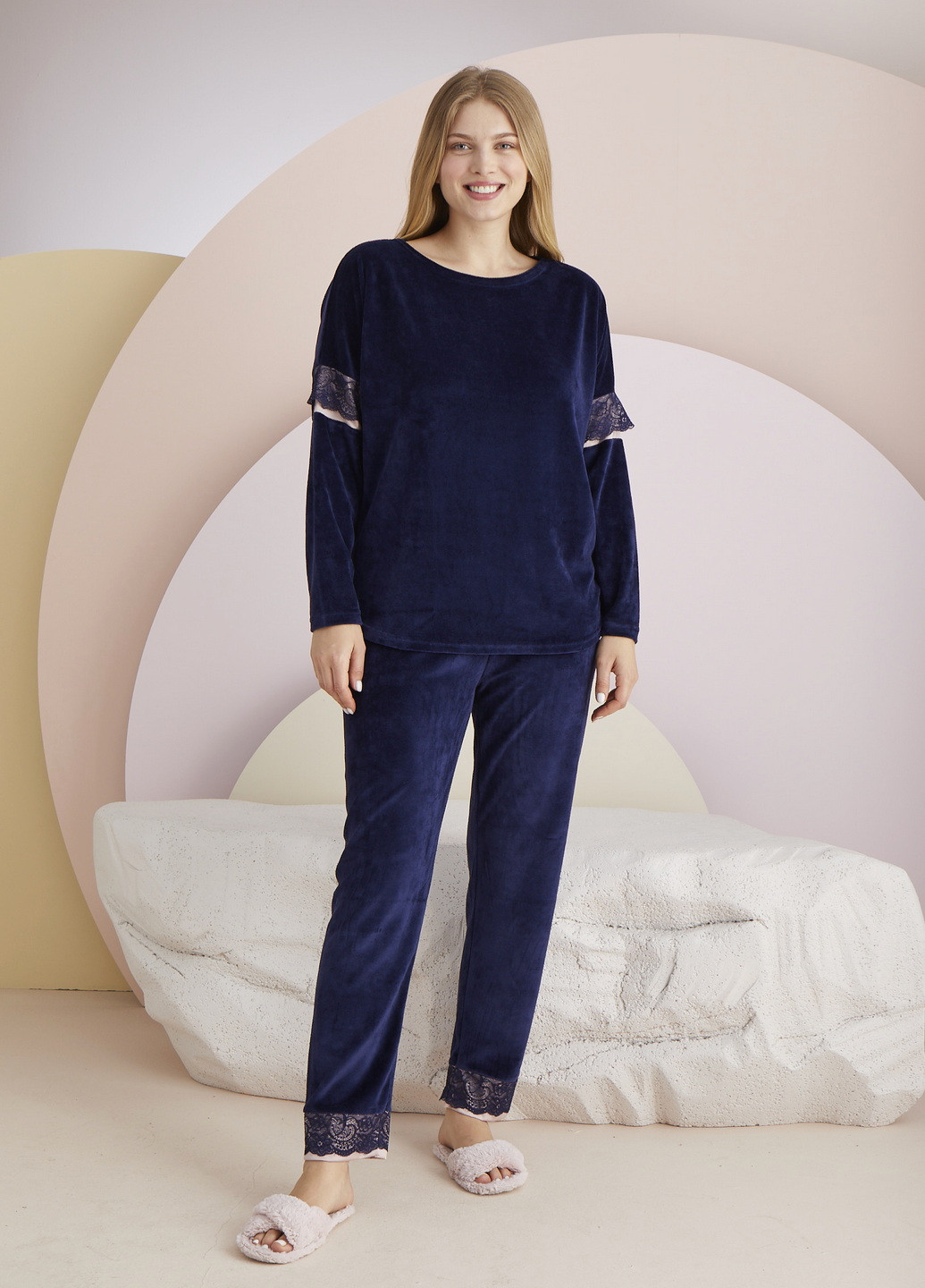 Темно-синяя пижама женская Sevim