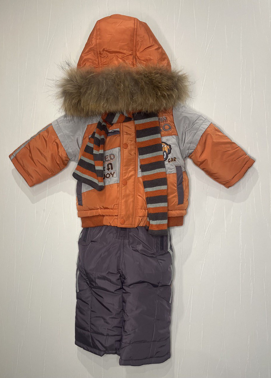 Оранжевый зимний комплект (куртка + напівкомбінезон) Danilo
