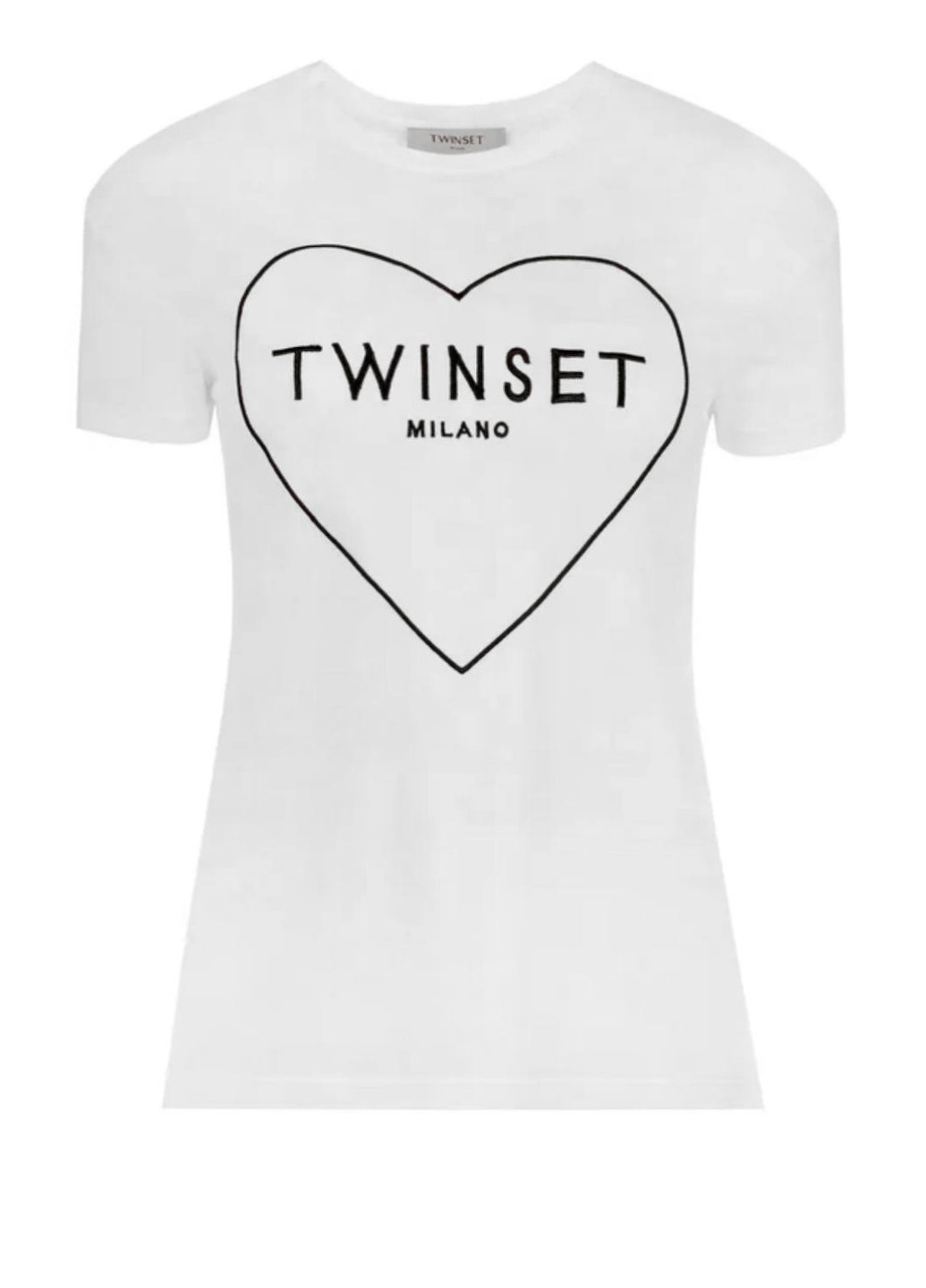 Женская белая футболка с надписью логотипом Twinset - (258514675)