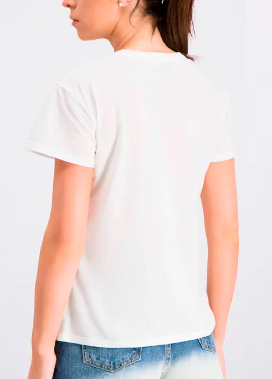 Жіноча біла футболка з написом логотипом Twinset - (258514675)