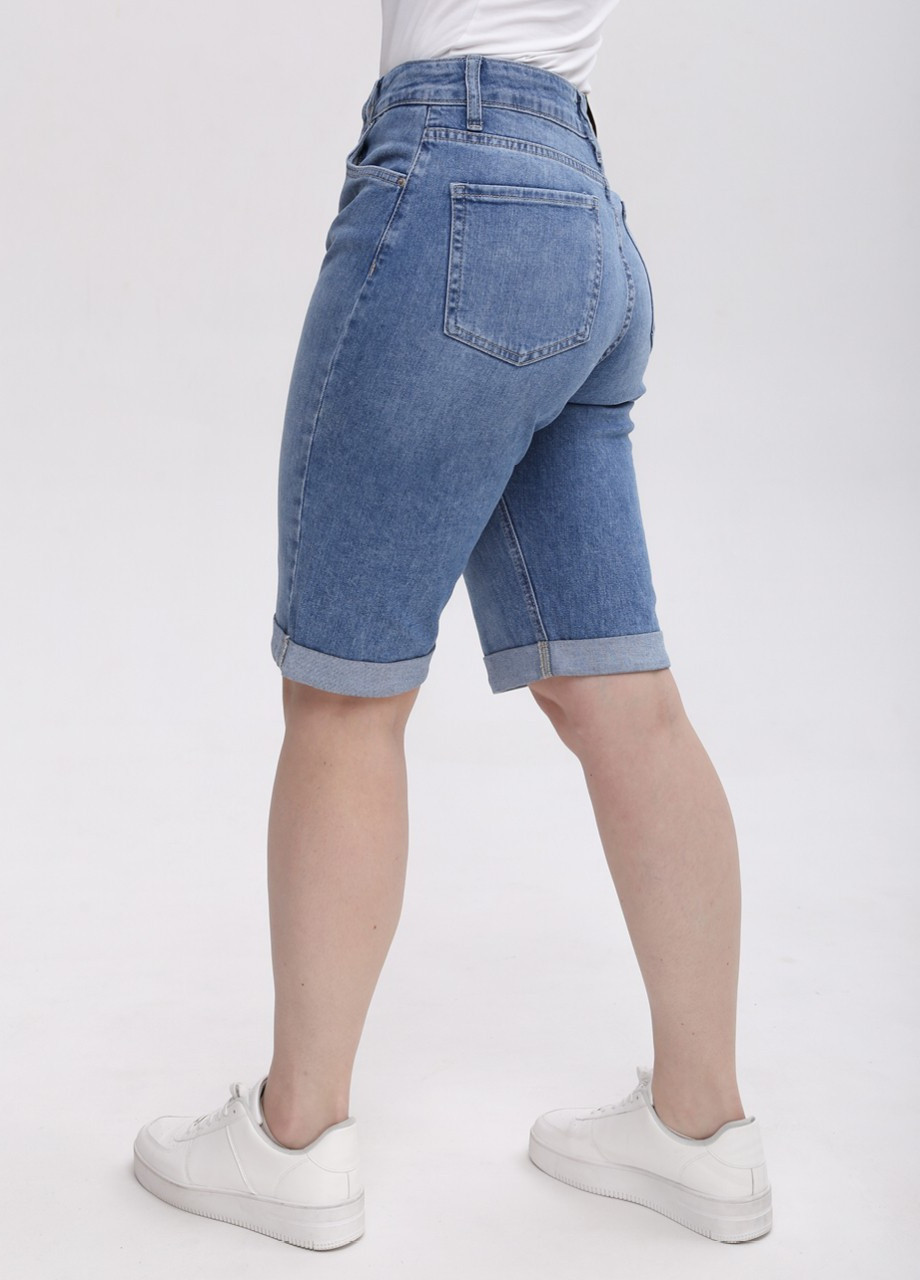 Шорти жіночі блакитні подовжені великий розмір Cracpot (258526835)