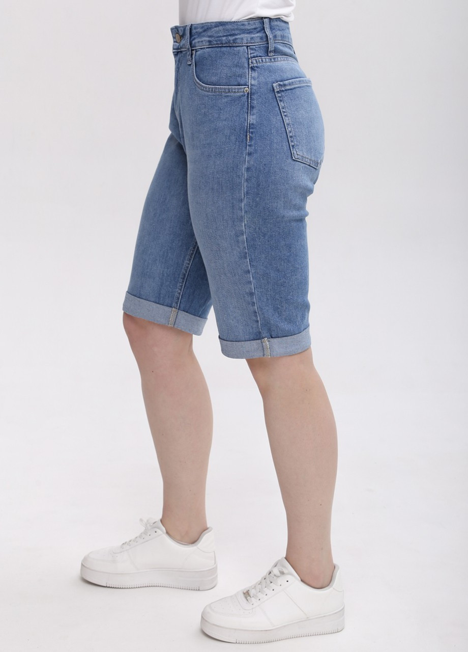 Шорти жіночі блакитні подовжені великий розмір Cracpot (258526835)