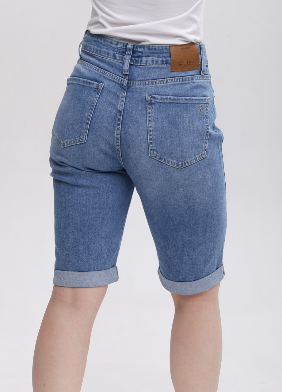 Шорти жіночі блакитні подовжені великий розмір Cracpot (258526835)