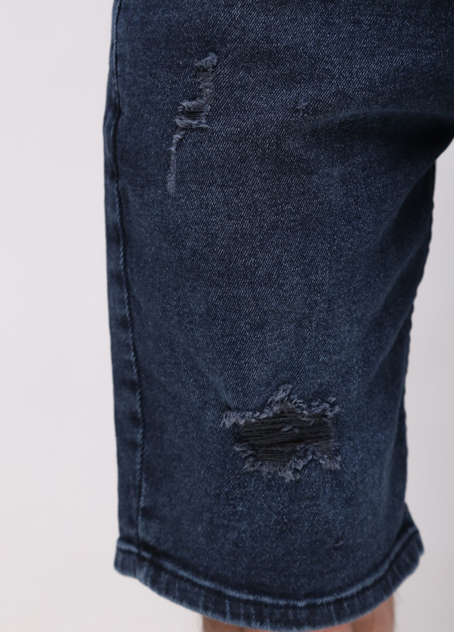Шорты мужские джинсовые темно-синие с рваностями JEANSclub (258526849)