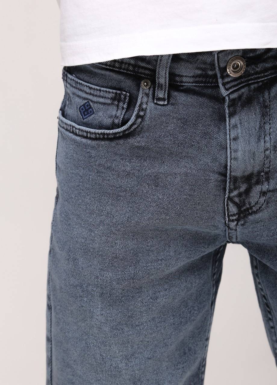 Шорты мужские джинсовые сине-серые вареные со стрейчем JEANSclub (258526848)
