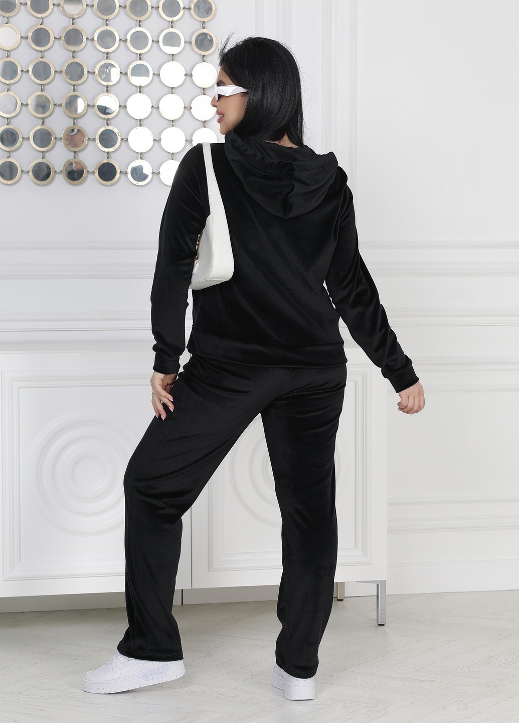 Велюровий жіночий спортивний костюм на блискавці з капюшоном QUARTETTO (258524874)