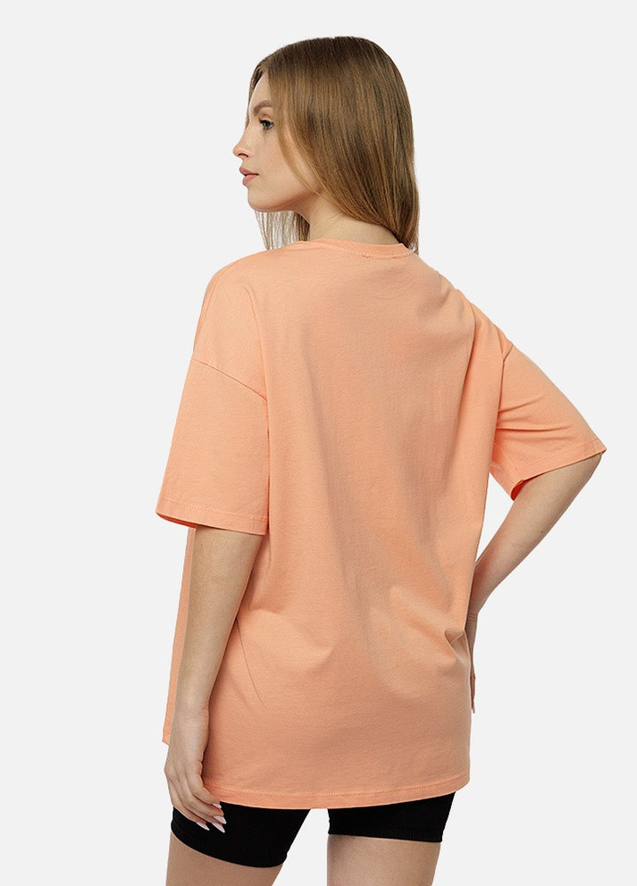 Персиковая летняя женская футболка регуляр Crep