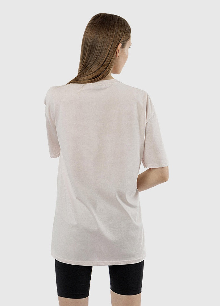 Бежева літня жіноча подовжена футболка регуляр Avanti