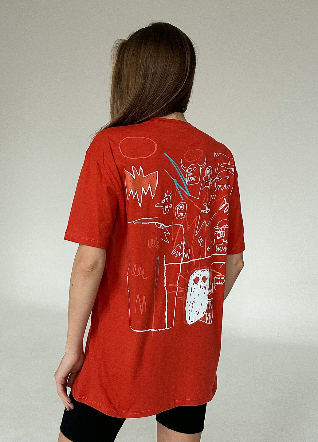Оранжевая летняя футболка женская с коротким рукавом ISSA PLUS WN20-442