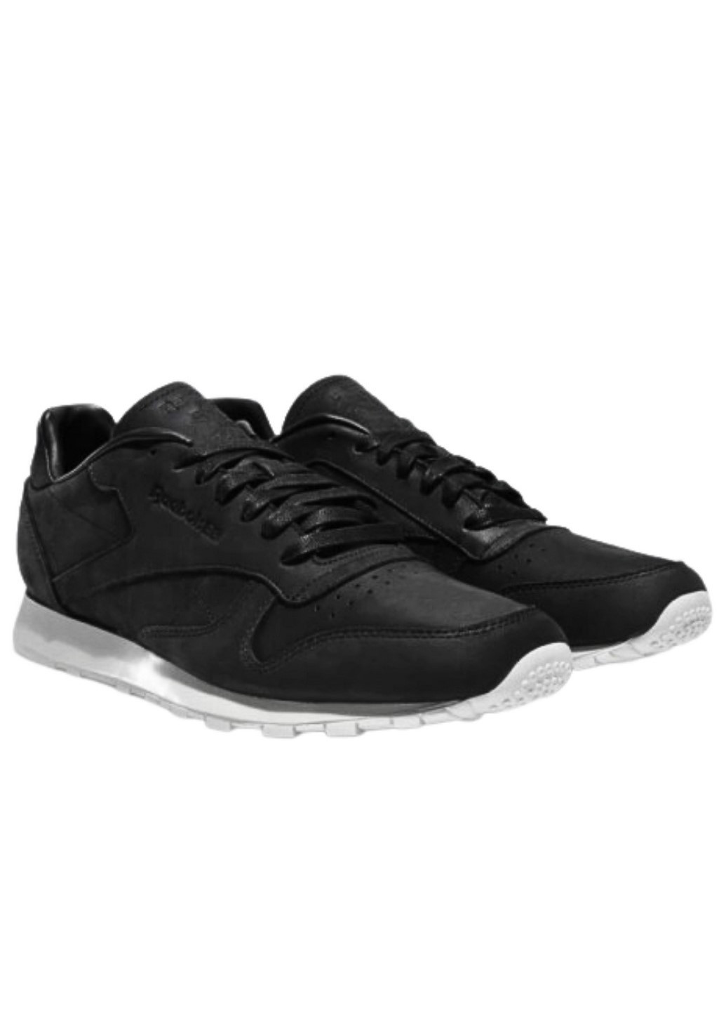 Черные демисезонные мужские кроссовки classic leather lux pw v68685 Reebok