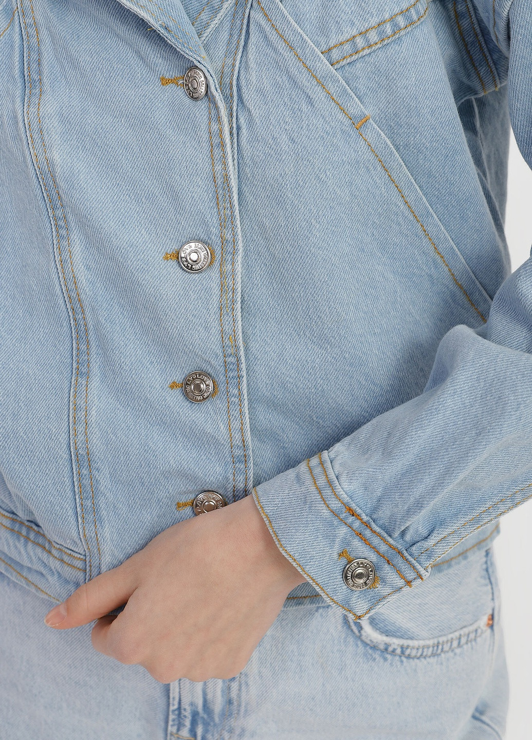 Синяя демисезонная джинсовая женская куртка Denim