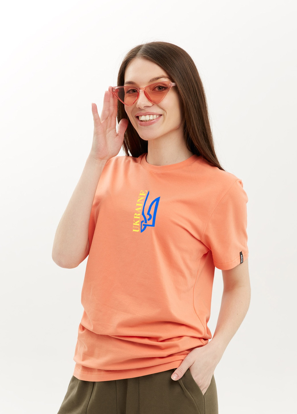 Оранжевая летняя футболка lucas ukraine_тризуб Garne