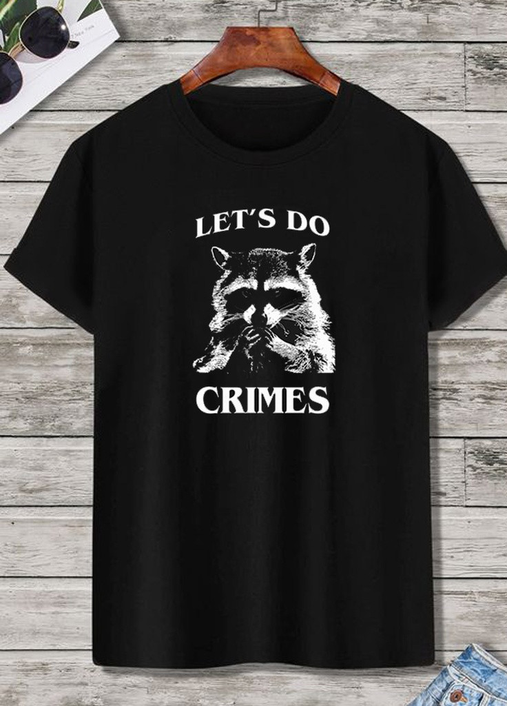 Чорна футболка чоловіча чорна let's do crimes Love&Live