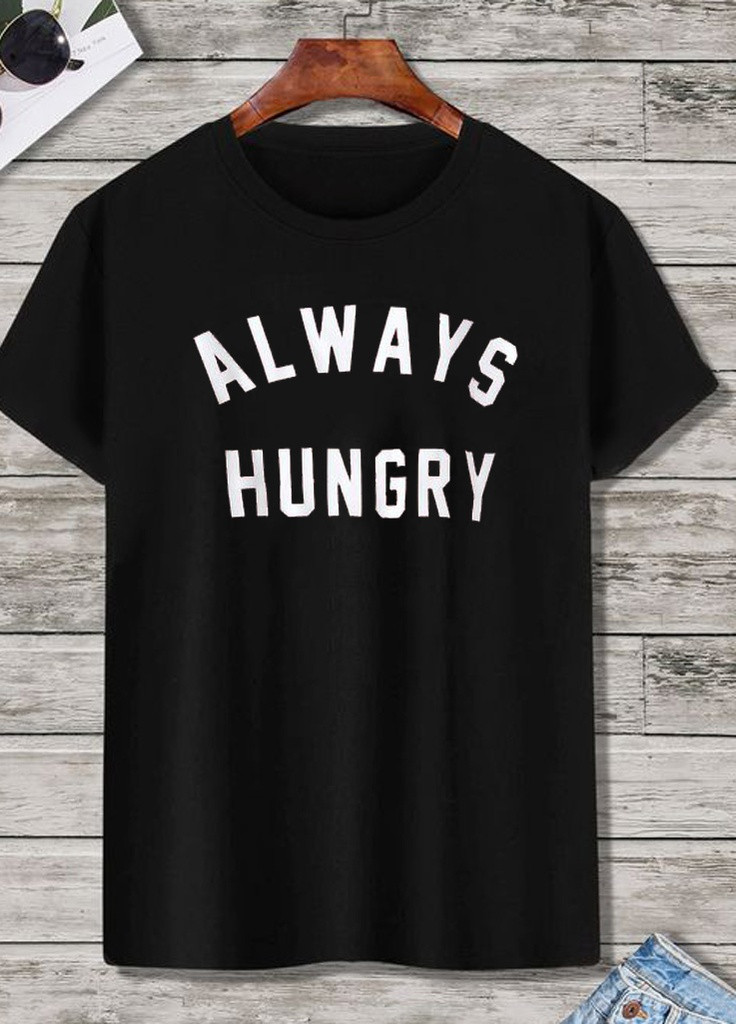 Черная футболка мужская черная always hungry Love&Live