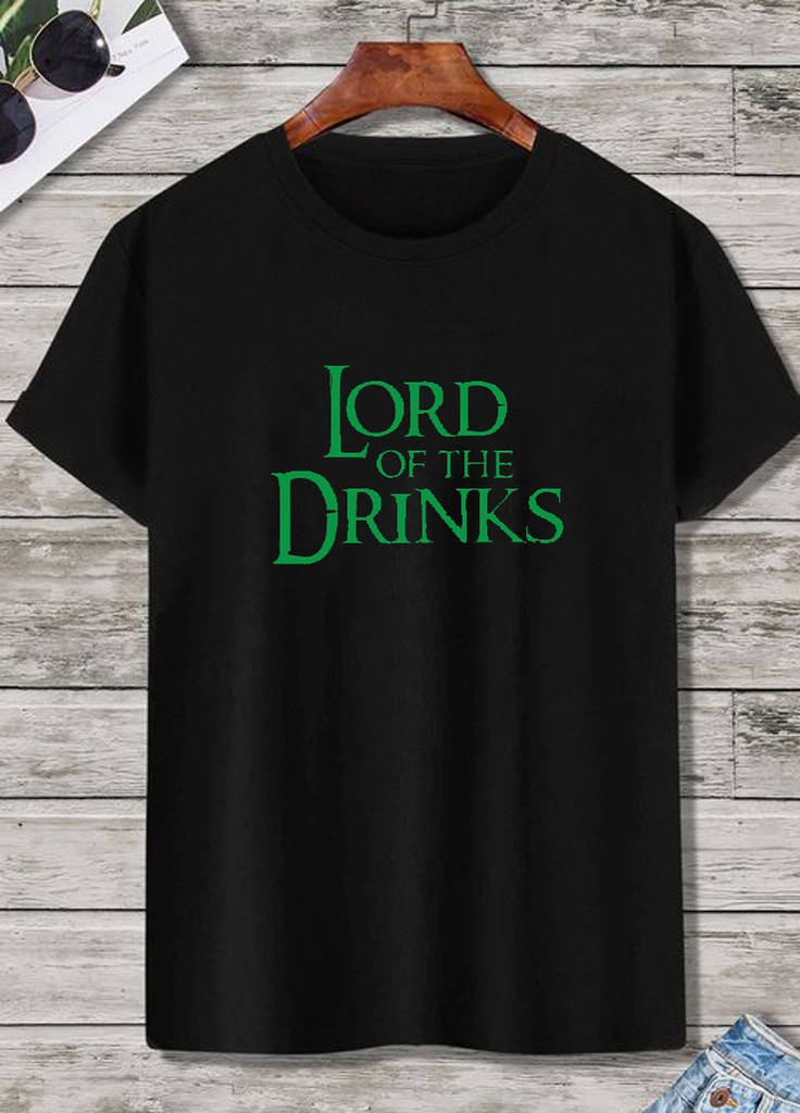 Черная футболка мужская черная drinking lord Love&Live