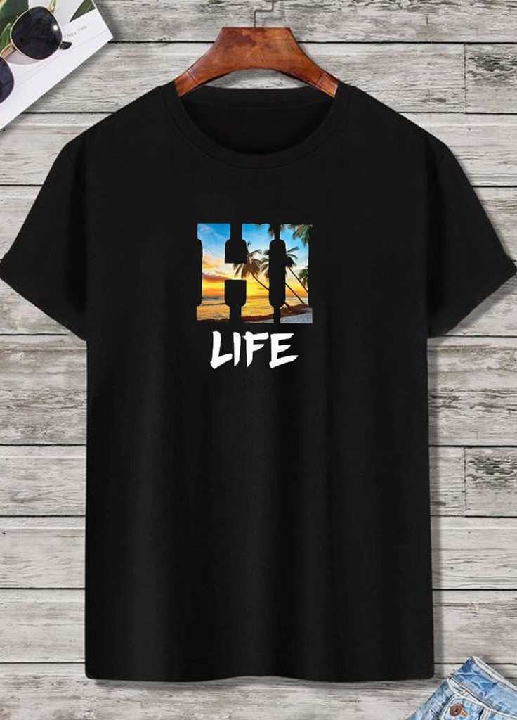 Чорна футболка чоловіча чорна hi life Love&Live
