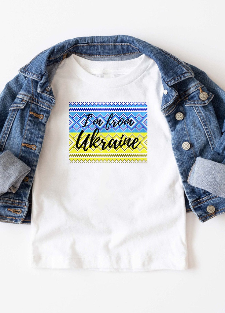 Белая демисезонная футболка детская белая для мальчика i'm from ukraine-3 Love&Live