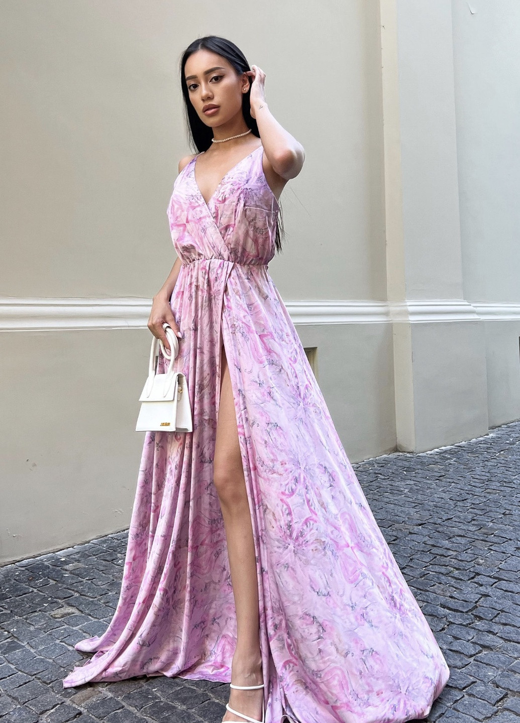 Рожева повсякденний елегантна сукня на тонких бретелях Jadone Fashion з квітковим принтом