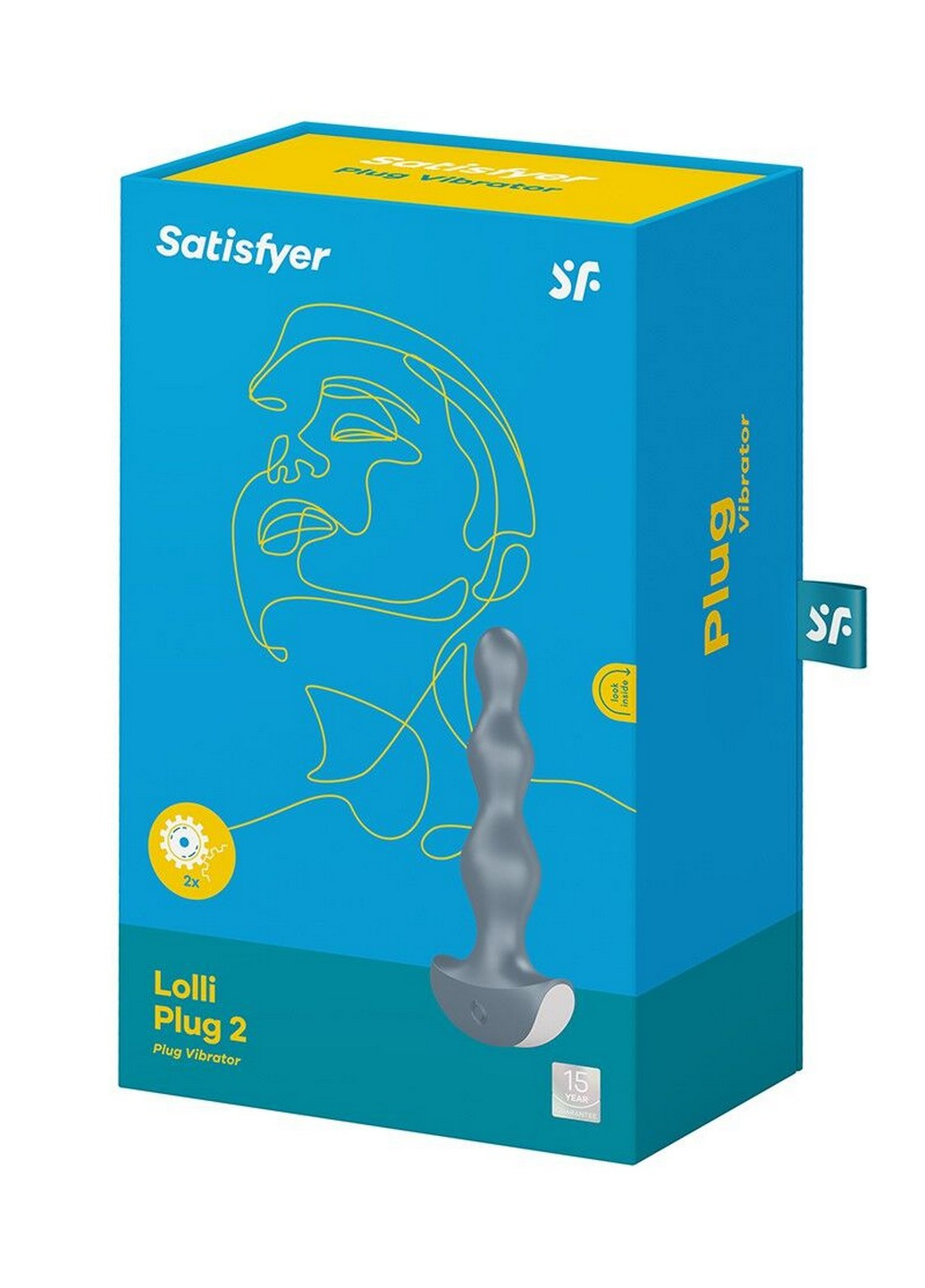 Анальный стимулятор-бусины с двумя моторами Lolli-Plug 2 (ice blue) Satisfyer (258591093)