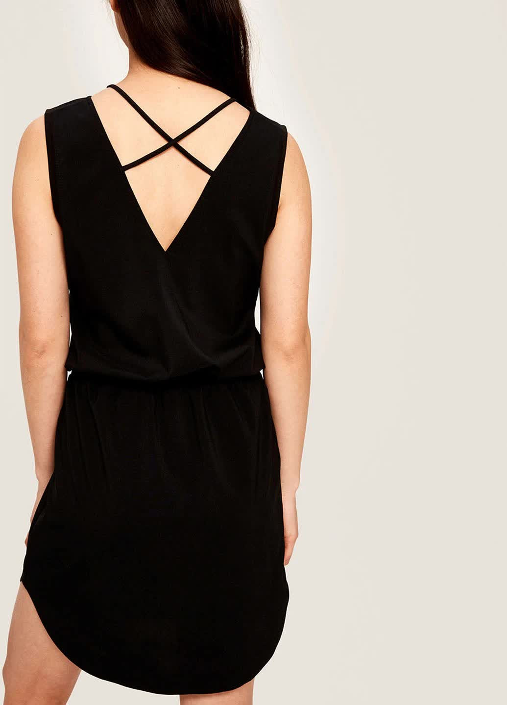 Черное кэжуал платье с быстросохнущей ткани Lole однотонное