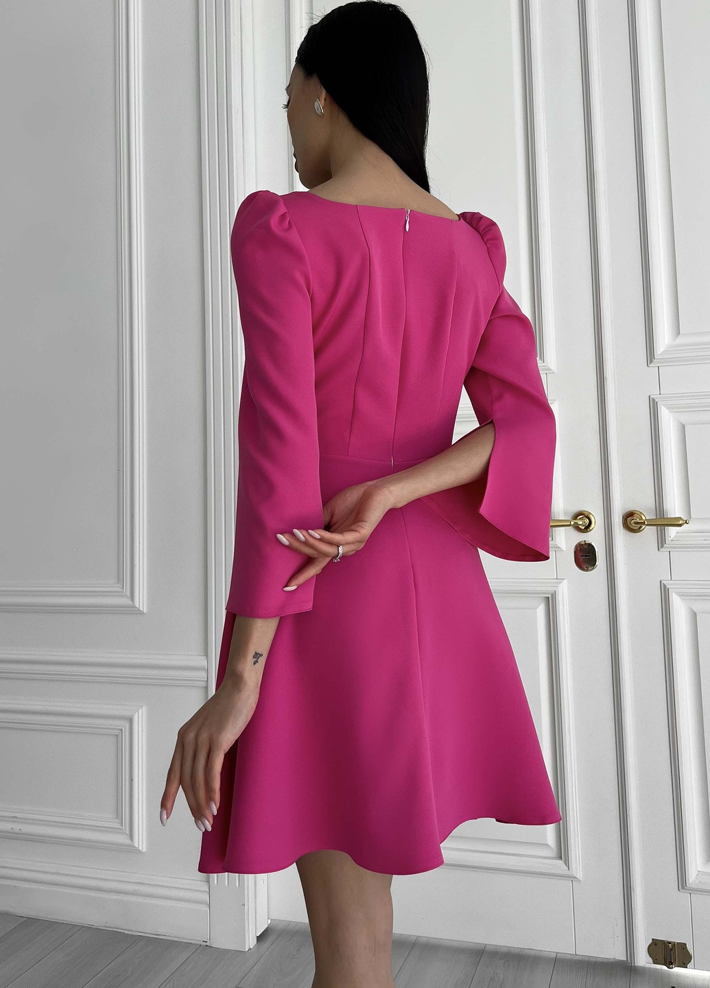 Малинова повсякденний вишукана міні сукня Jadone Fashion однотонна
