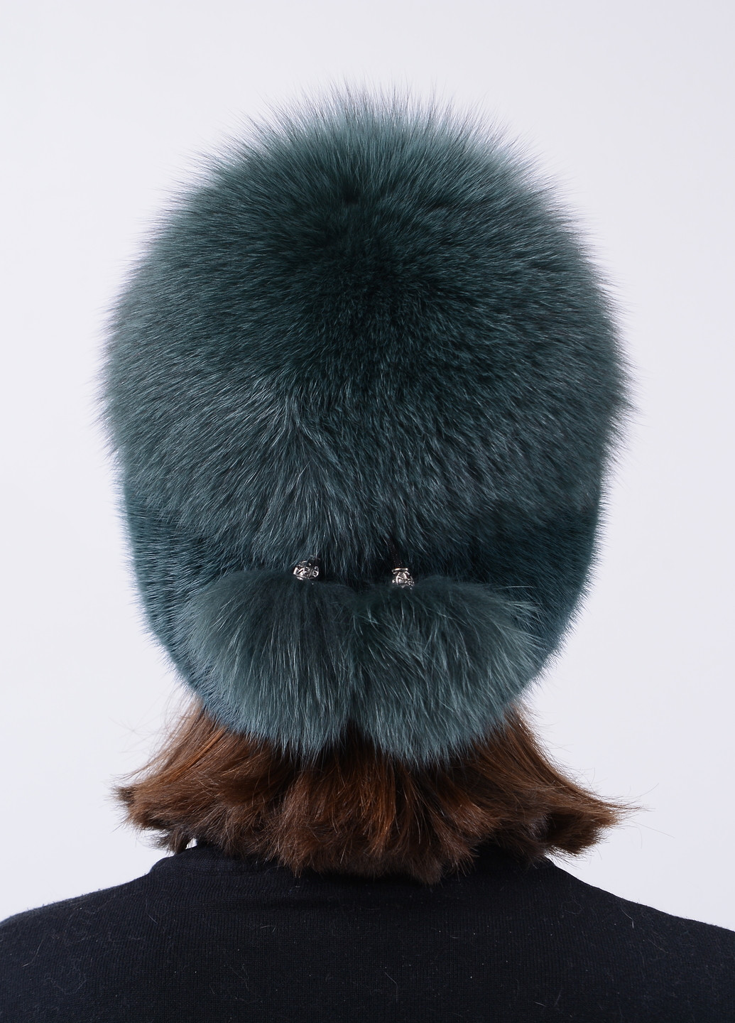 Женская вязаная норковая шапка с большим помпоном из меха песца Меховой Стиль шарик (258612724)
