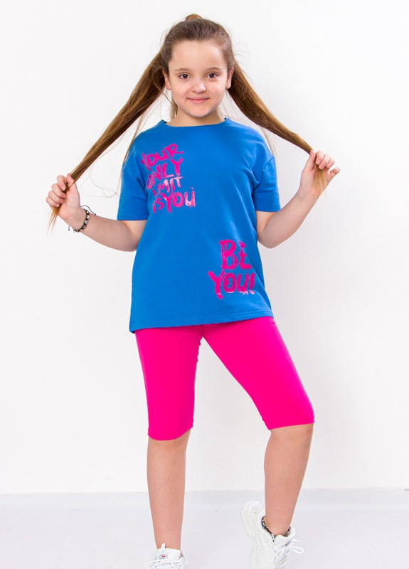 Комплект для дівчинки (футболка+велосипедки) Синій Носи Своє (6337-057-33-v0) Носи своє (258603838)