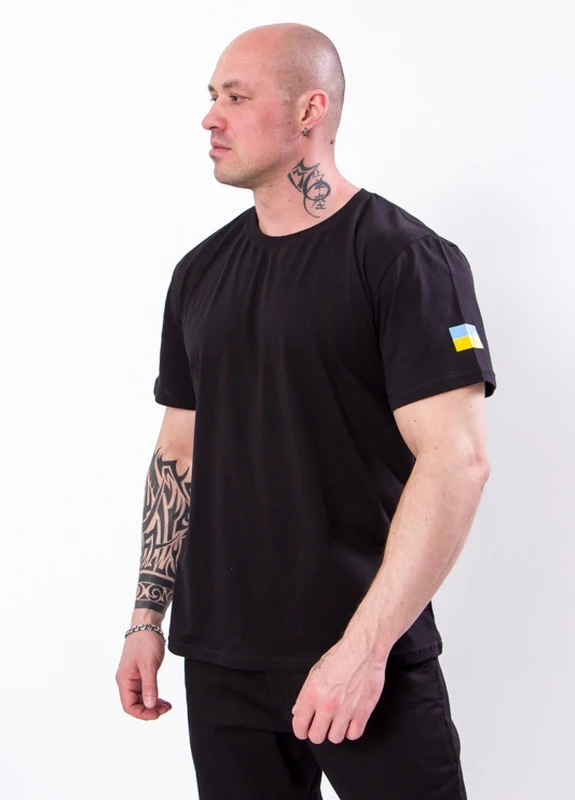 Чорна футболка чоловіча чорний носи своє (8012-у-3-v1) Носи своє