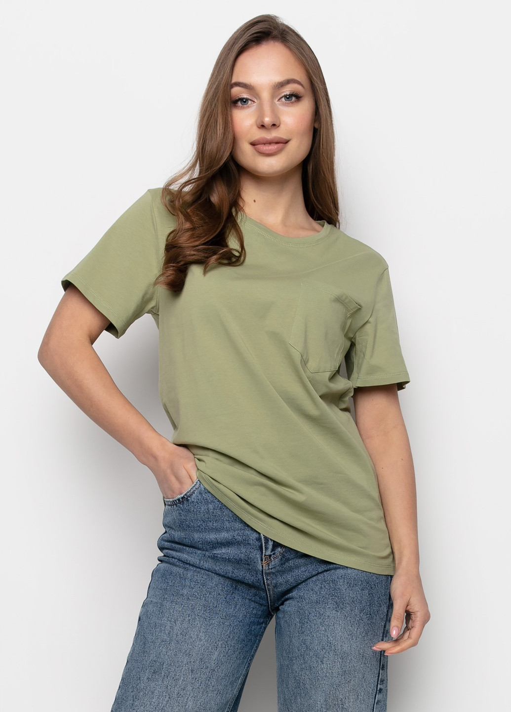 Оливковая летняя футболка Samange