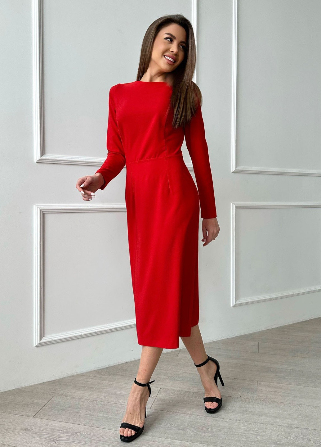 Червона повсякденний сукня жіноча футляр ISSA PLUS однотонна