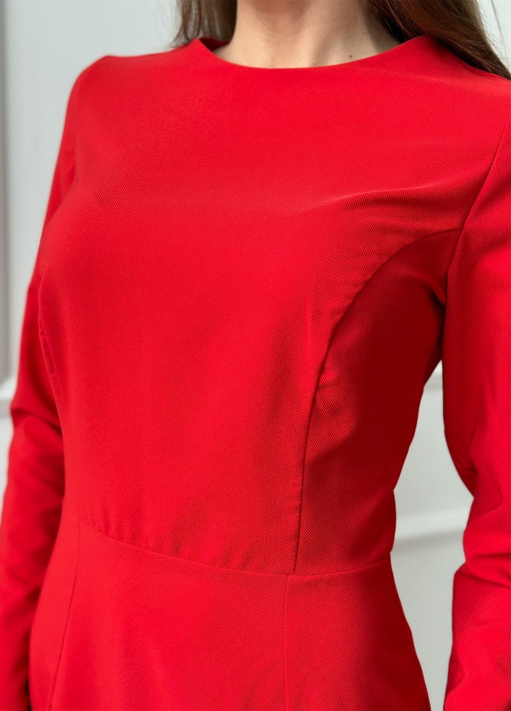 Красное повседневный платье женское футляр ISSA PLUS однотонное