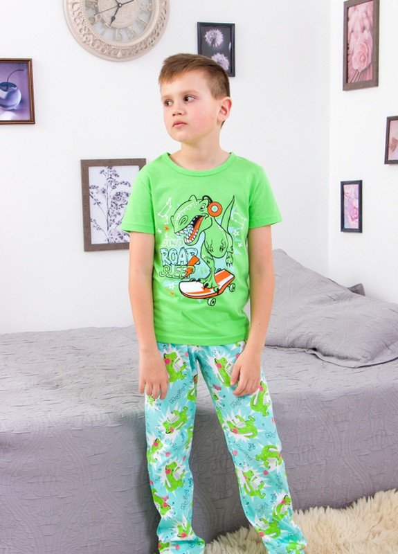 Зеленая всесезон піжама для хлопчика салатовий носи своє (6376-002-33-4-v11) Носи своє